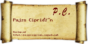 Pajzs Ciprián névjegykártya
